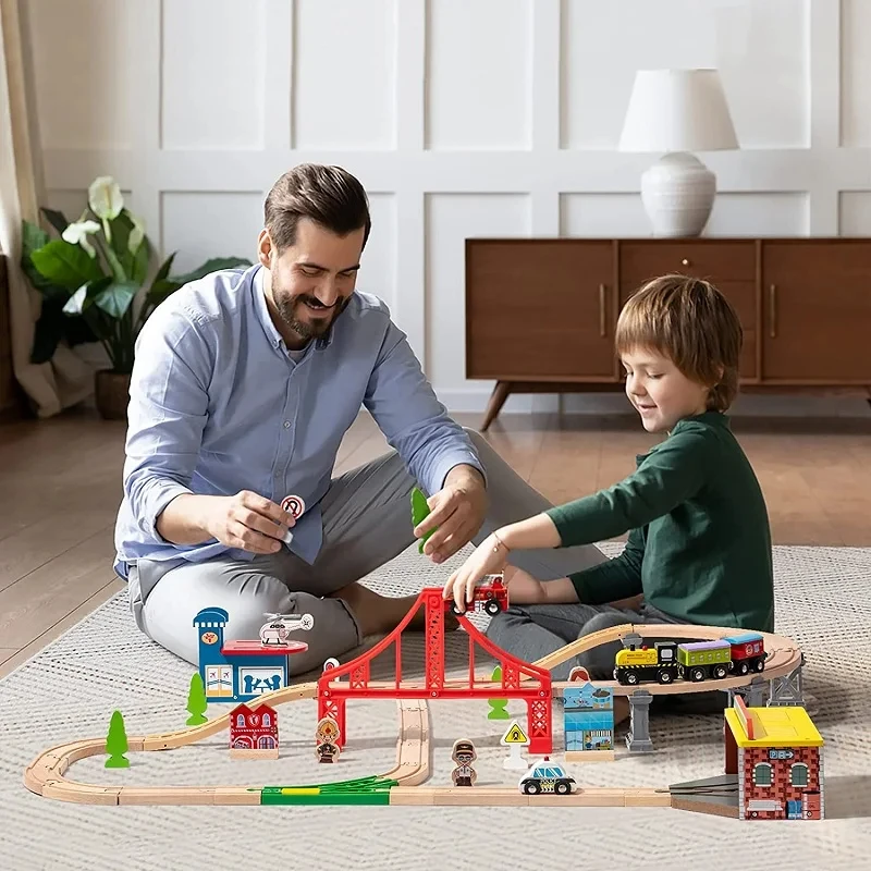 Magnetic Wood Train Toys Wooden Train Accessories Anime James Locomotive Model Car Toy for All Brands Tracks Kid Christmas Gifts