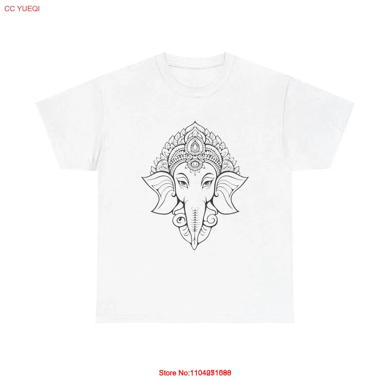 Ganesha Head Drawing T-Shirt - hindu vishnu indian culture religion graphic tee