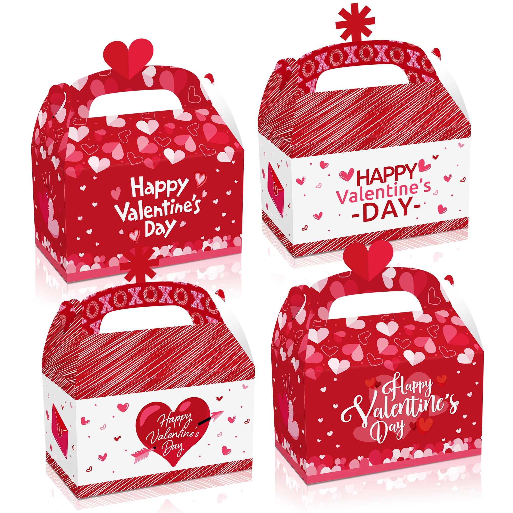 

DD224 4Pcs Wedding Paper Gift Boxes Sweet Proposal Happy Valentine's Day Birthday Party Packing Portable Candy Cake Accessories