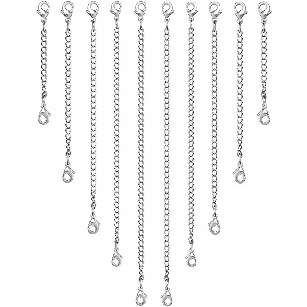 10Pcs Chain Extenders for Necklaces Bracelet Stainless Steel Extension Chain for Women Jewelry Making - view 6