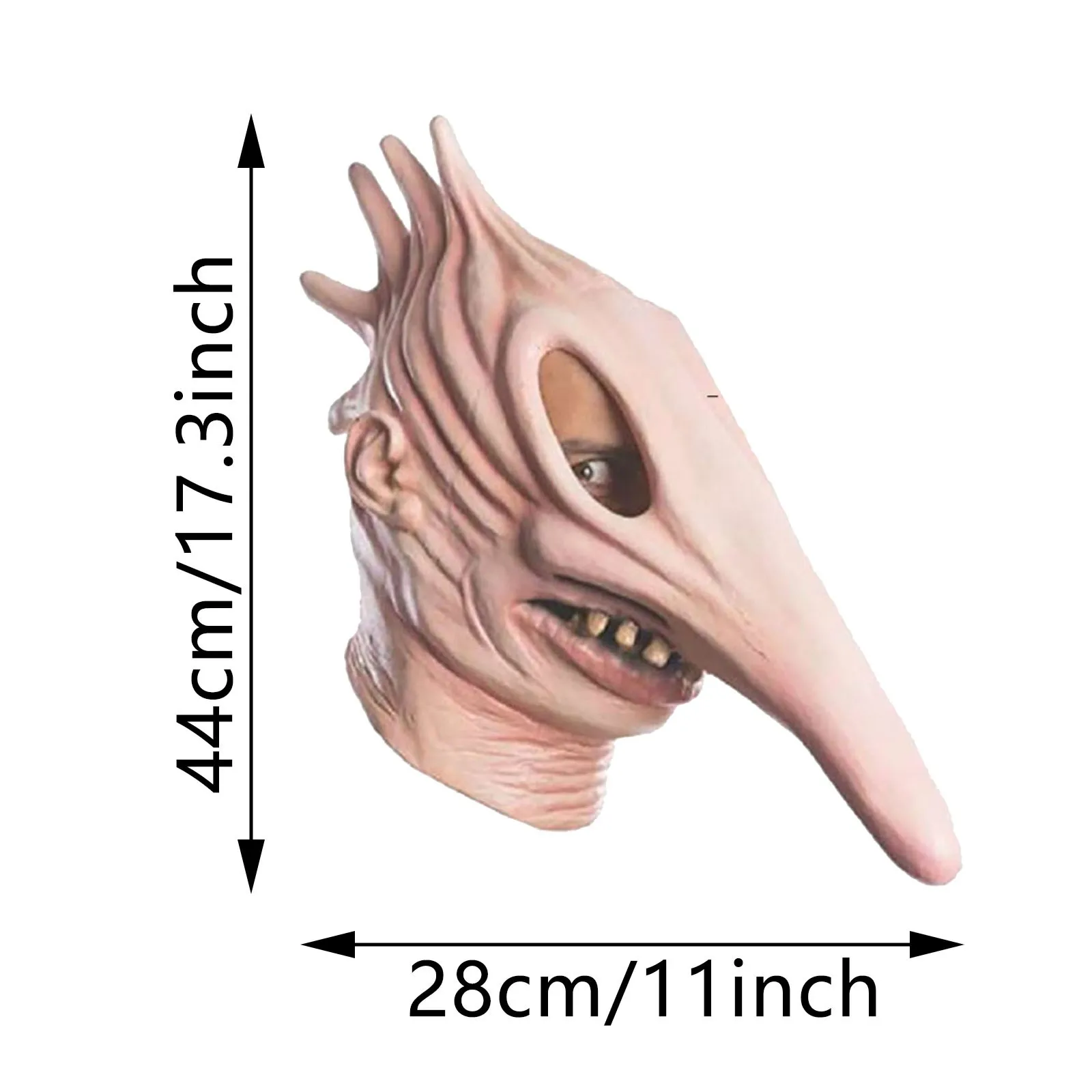 Horror Man-Mask With Long Nose Bird Beek Mask Halloween Funny Full Face Latex Mask Costume Cosplay Halloween Party Accessories
