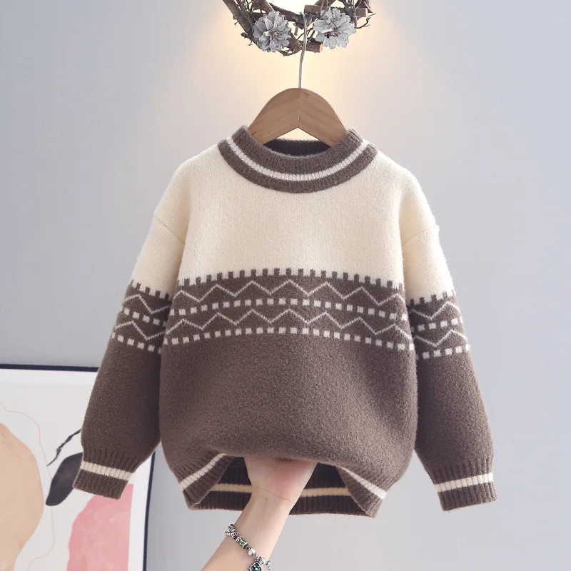 Boys Knitted Sweaters Autumn and Winter New Boys Pullover Children's Sweatshirts Teenager Undershirts Baby Clothing 1-10T