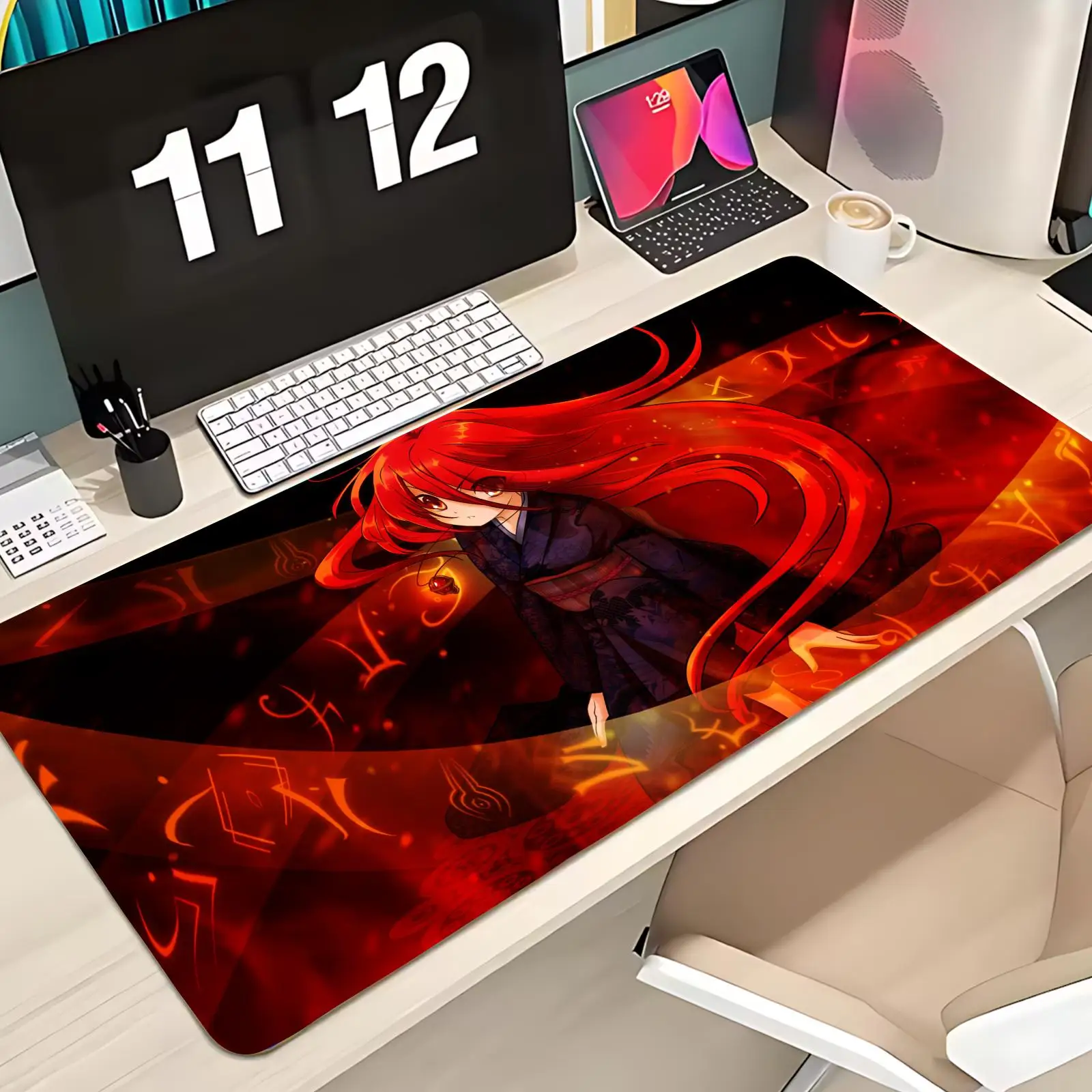 Коврик для мыши Shakugan No Shana, большой удлиненный игровой коврик с нескользящим основанием для стола, игр и офиса.