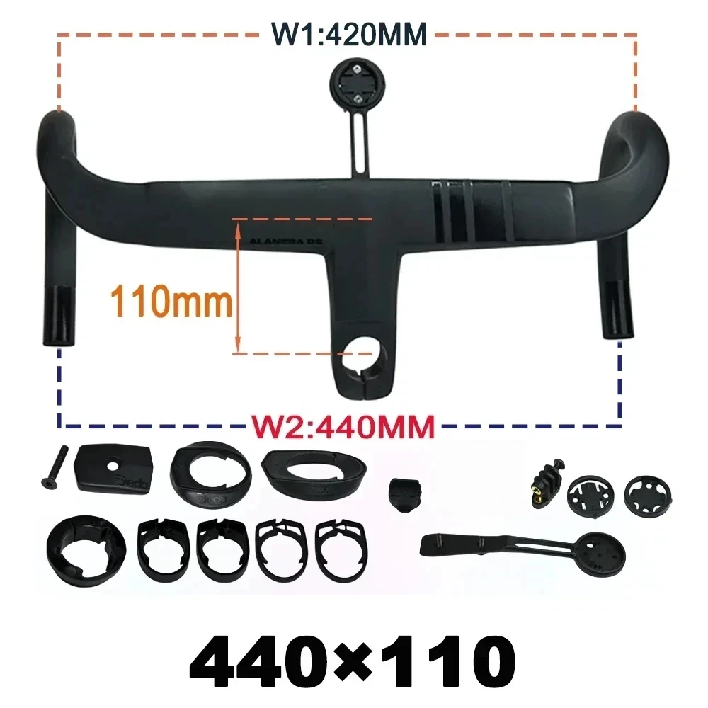 2025 New Road Handlebar DE Alanera RS T1000 Carbon Aero Lightweight 340g Integrated for Professional Cycling RHM EVO Shape image 3