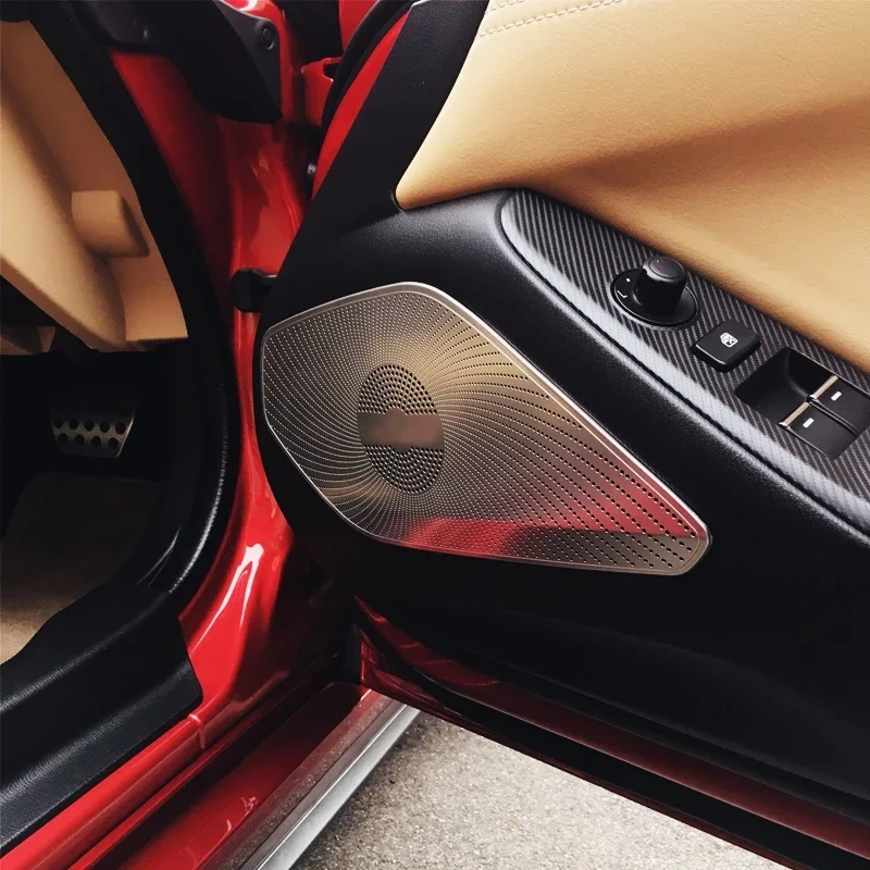 For Mazda MX-5 MX 5 RF MX5 ND 2016-2022 steel Front door Horn Hood Speaker Cover Sound Decorative Frame Sequins Car Accessories