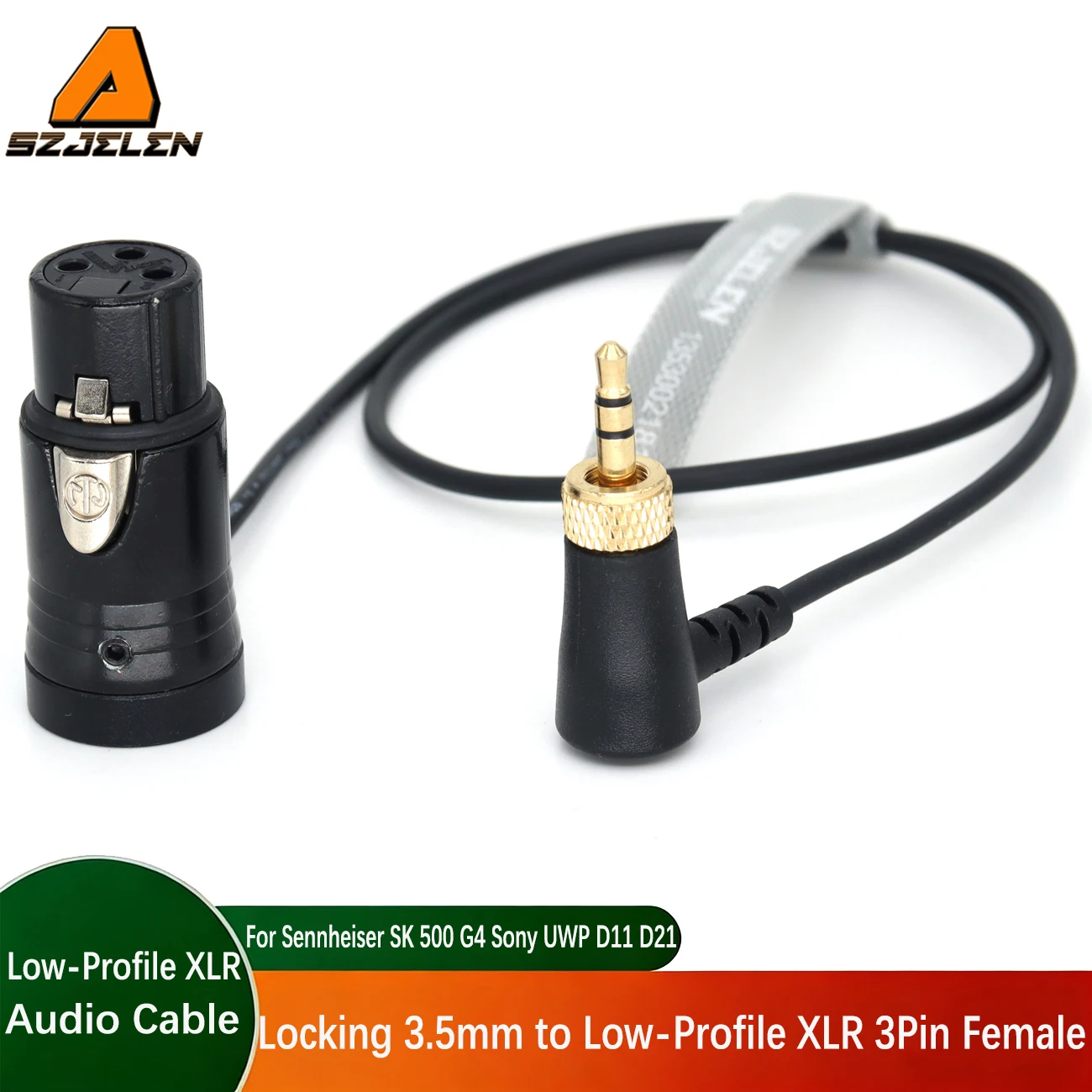

Mini XLR 3Pin Female to Locking-3.5mm-TRS Right Angle for Sennheiser EK 2000| Sony UWP| Sound Devices 633 688 AudioCable
