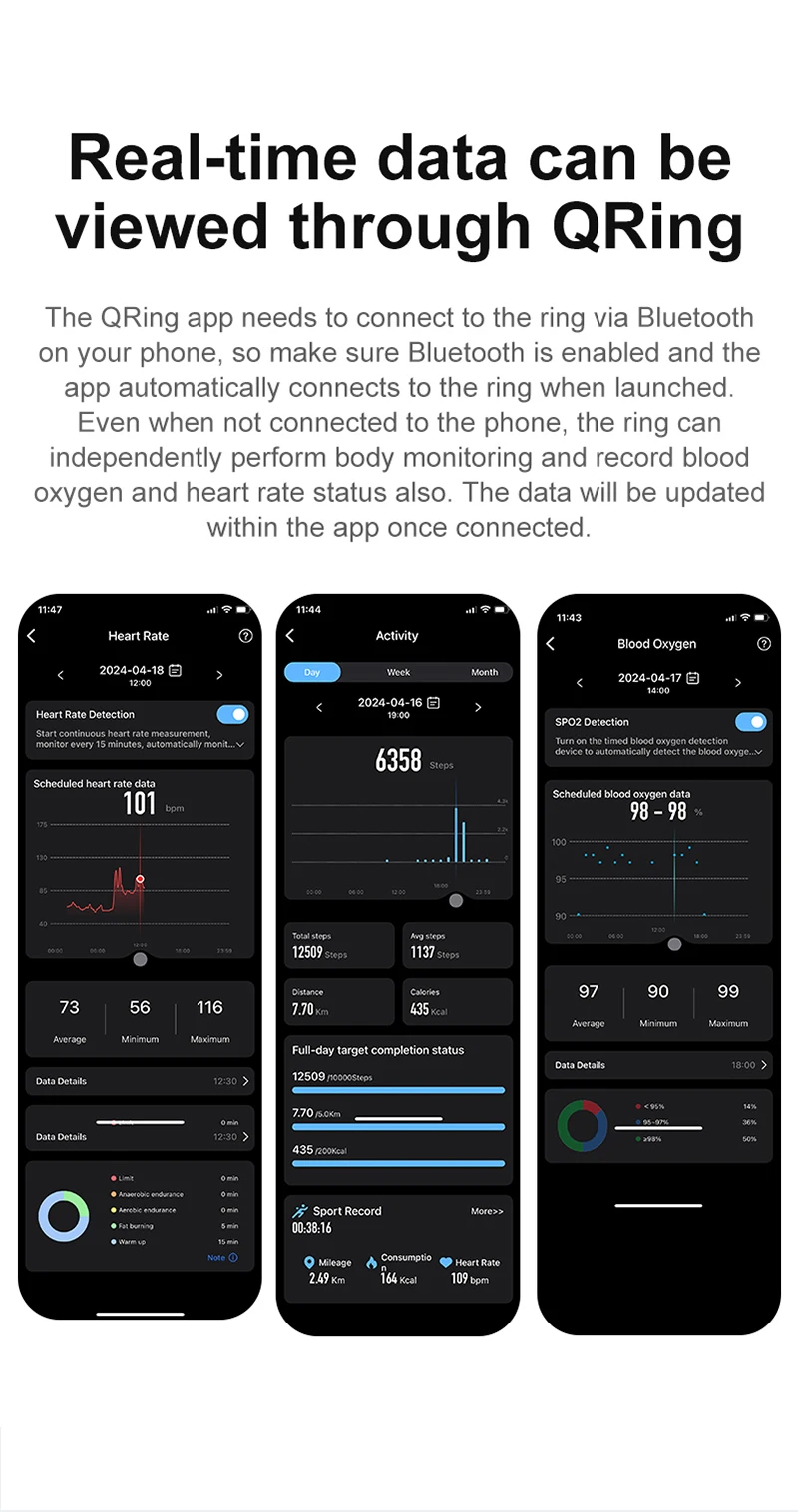 2024 R03 Smart Ring Men Women, Battery Life 39 Days, Health Monitor, IP68 & 5ATM Waterproof, Multi-sport Mode