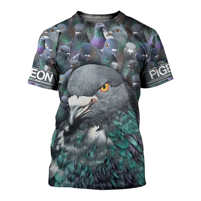 

3D Printed Peace Dove T Shirt For Men Clothing Animal Pigeon Graphic T Shirts Casual Streetwear Women T-Shirt Oversized Tee Tops