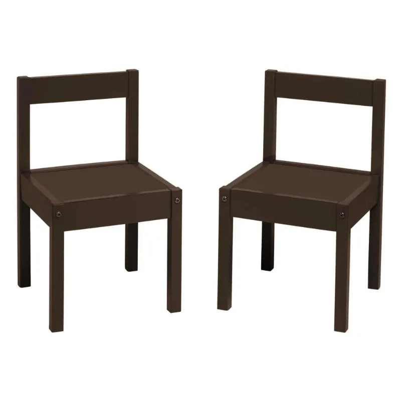 Child 3-Piece Table and Chairs Set, in Espresso Age Group 1 to 5 Years Old.