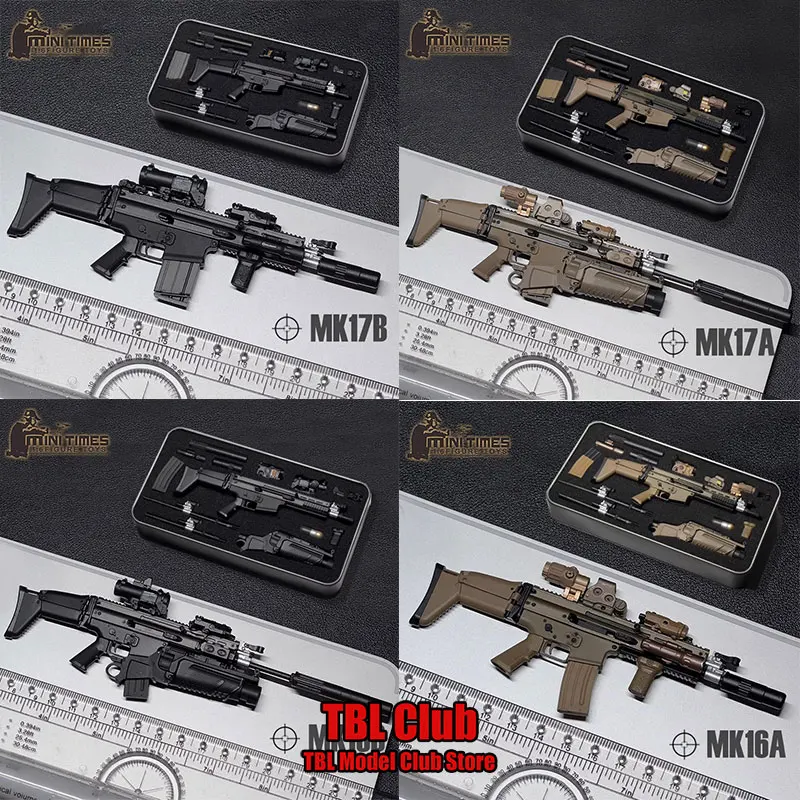 mini times toys 1/6 Scale Soldier Mini Static Weapon Cannot Be Launched MK16 MK17 MP7 Weapon Fit 12inch Action Figure Doll