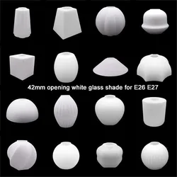 Milky E27 Opal Glass Lampshade with 4.2cm Opening, Modern Matte white Glass Lamp Shade Replacement for Table Lamp Wall Sonces