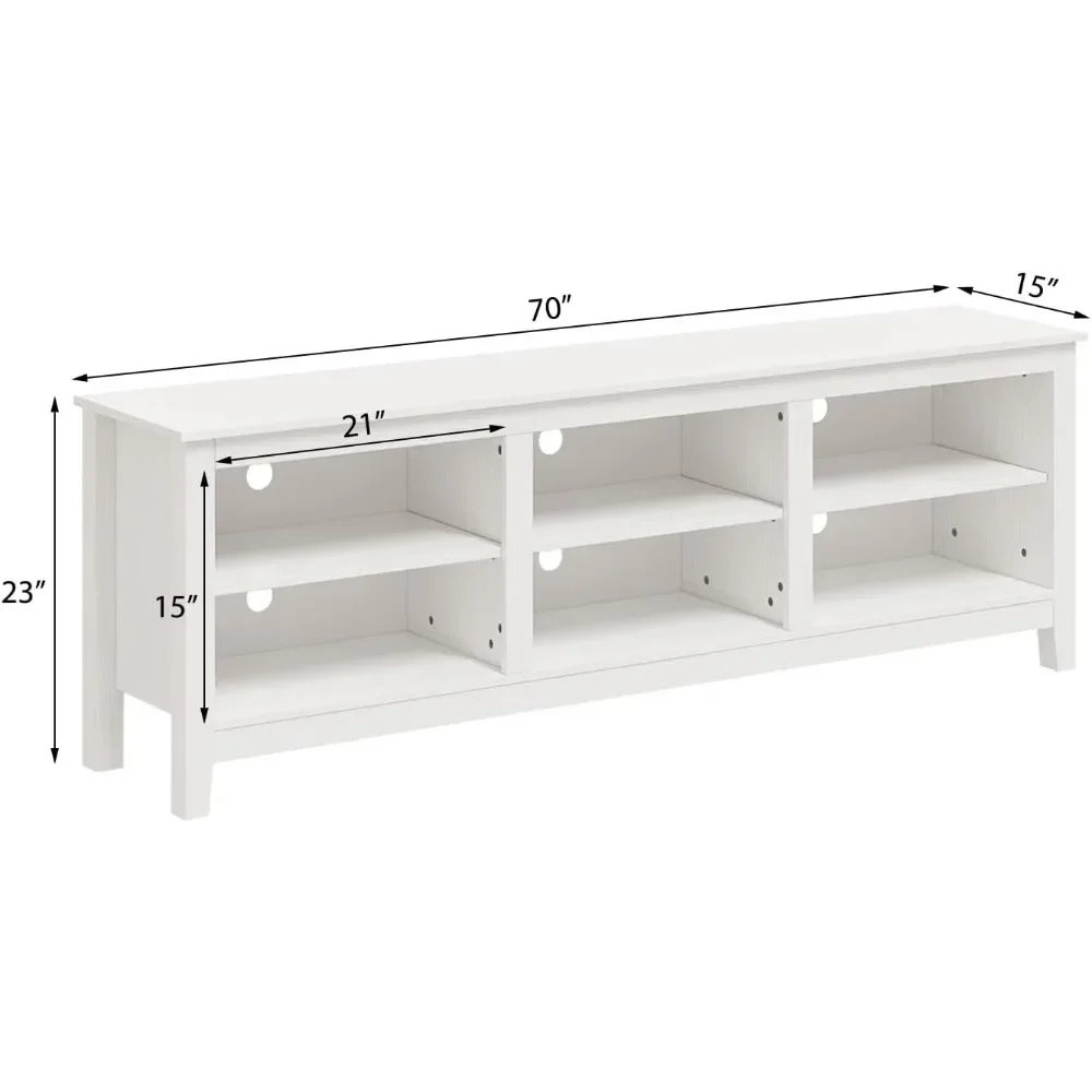 TV Stand with 6 Cubby for 75 inch , Television Stands Entertainment Center Media Stand  for Living Room, Bedroom TV Table