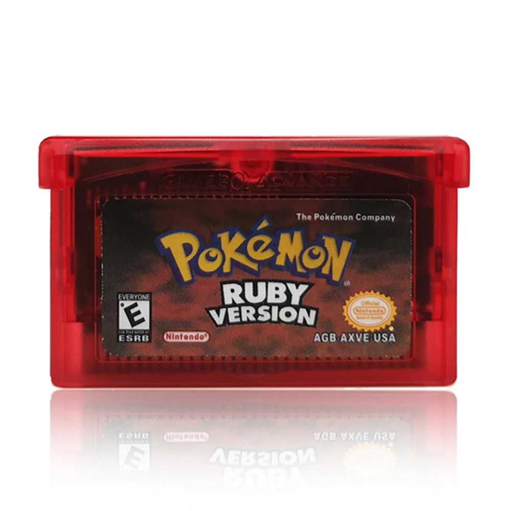 32 Bit GBA Video Game Cartridge Console Card Pokemon Emerald FireRed LeafGreen Ruby Sapphire with Shiny Label Multi-language