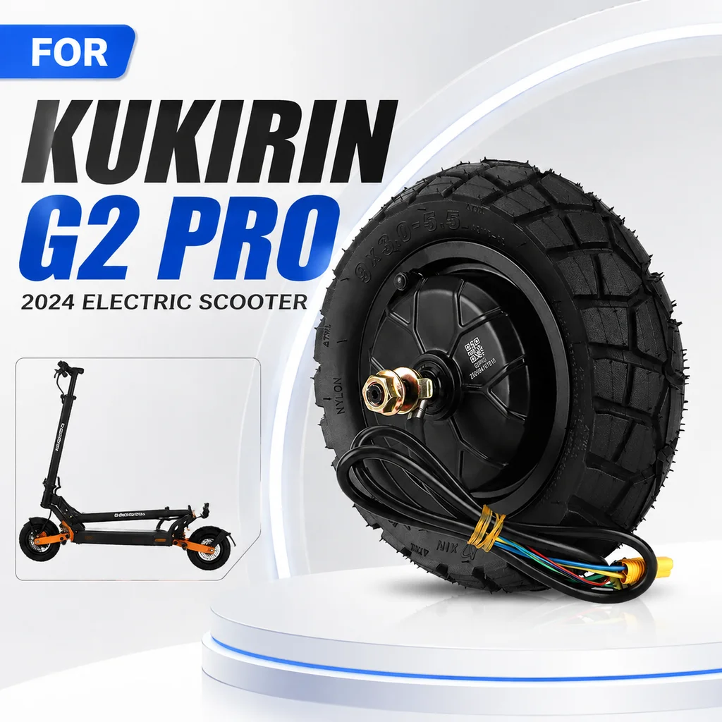 48V 600W Original Motor for 2024 Kukirin G2 Pro Electric Scooter, Complete Assembly with 9x3.0-5.5 Tire, High Power E-scooter Re