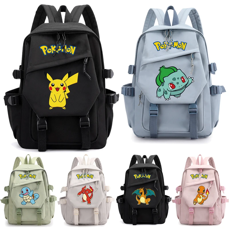 Pokemon damski plecak wodoodporny plecak szkolny Pikachu Gengar dla studentek dziewcząt Laptop Snorlax Book Pack Mochilas