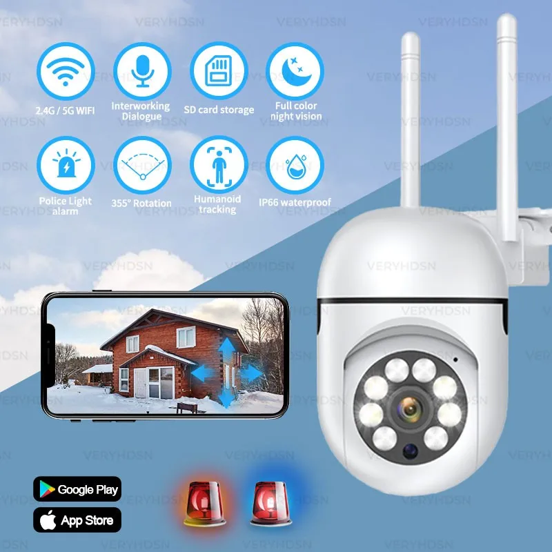 3mp Ptz Wifi Ip Camera Beveiliging Videobewakingscamera Menselijke Detectie Automatische Tracking Nachtzicht Buiten Waterdicht
