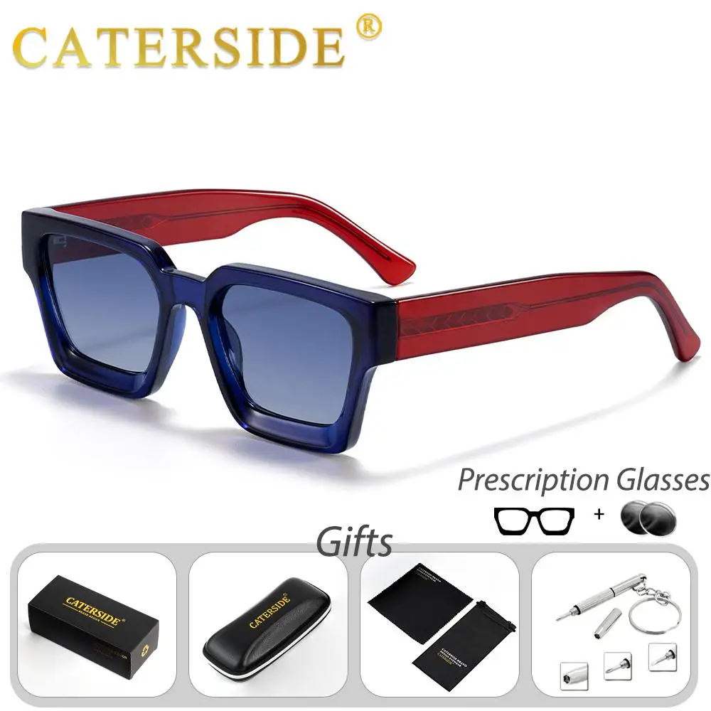 CATERSIDE Vintage Herren-Korrektionsbrille, verdickte quadratische optische Sonnenbrille für Damen, modische Brille für Outdoor-Fahrten – Detail 3