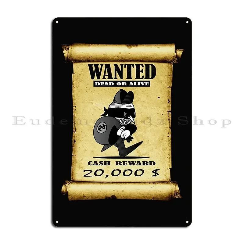 Wanted Death Or Alive Metal Sign Poster Plates Classic Club Cinema Printed Tin Sign Poster