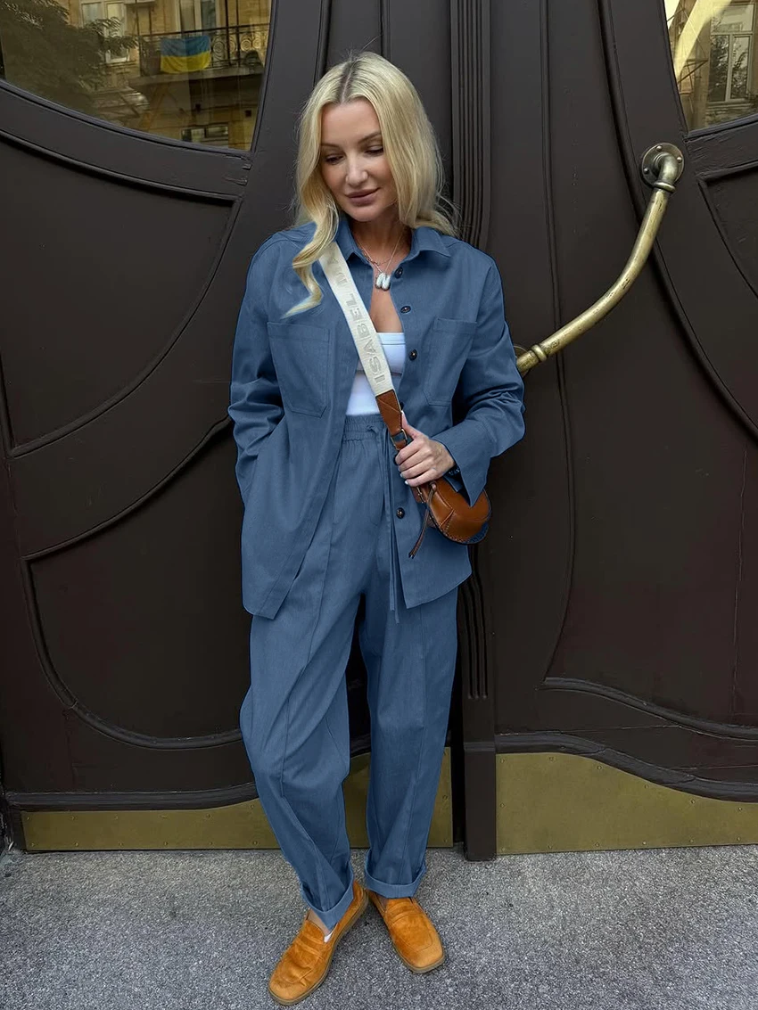 

Marthaqiqi зимняя женская одежда для сна, костюм из 2 предметов, пижама с длинными рукавами, ночная рубашка с отложным воротником, брюки, повседневная женская ночная рубашка, комплект