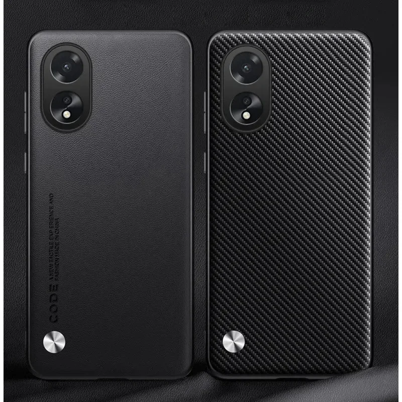 

For OPPO A38 A58 A78 4G Carbon Fiber PU Leather Cover Case,Matting Anti-Shock Hard Skin Case A58 A78 A98 5G Thin Soft Frame