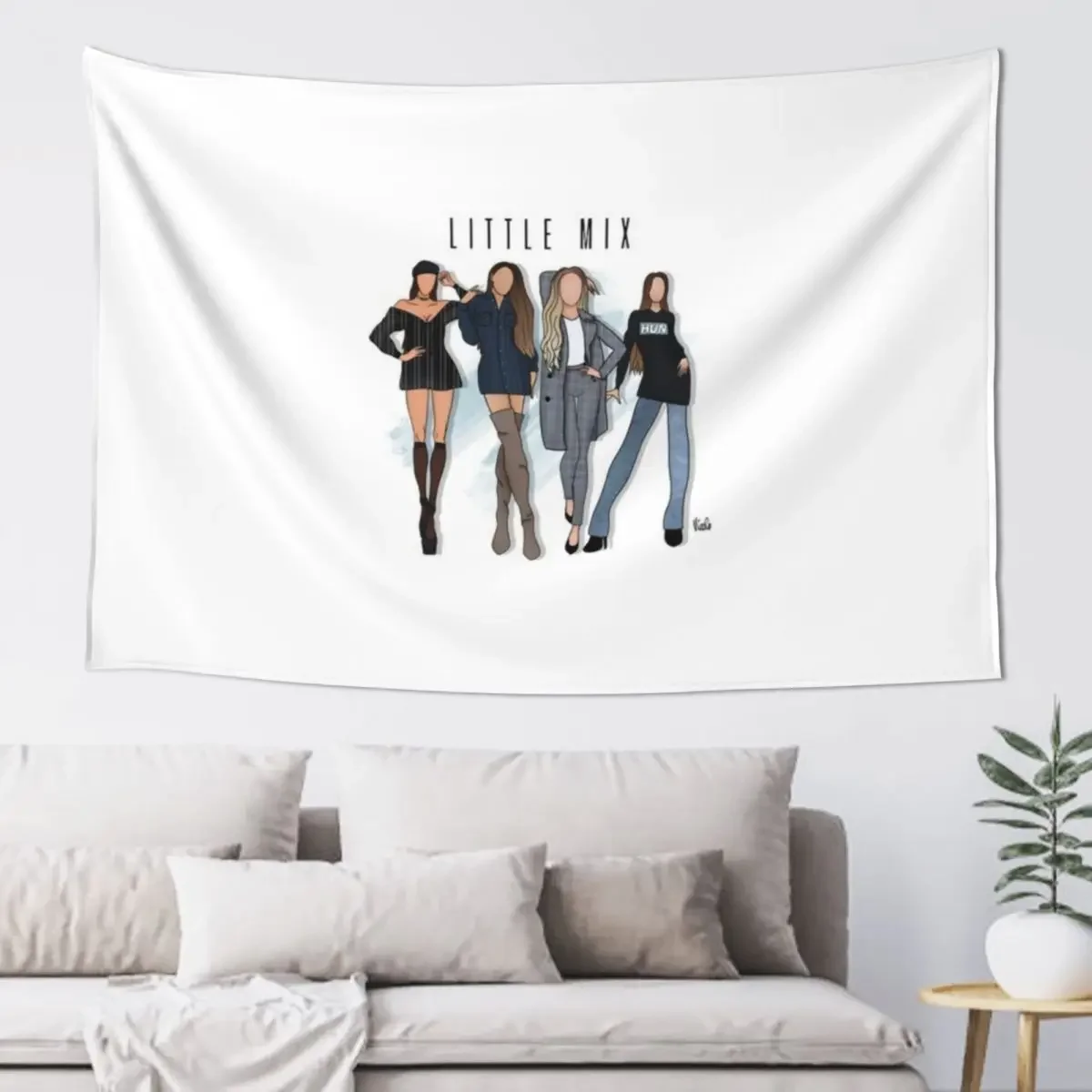 

Little mix fashion drawing Tapestry Room Decoration Korean Style Bed Room Decoration Tapestry