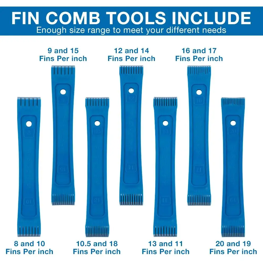 Universal Condenser Fin Comb, Air Conditioning Fin Cleaner & Straightener, Multi-Size Radiator Repair Tool for Auto HVAC