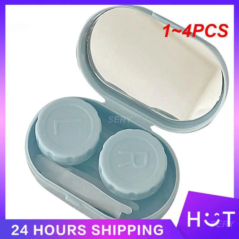 1~4PCS Glasses Accessory Smooth And Comfortable 2 Transparent Boxes Contact Lens Box Meitong Box Leak Proof Rubber Ring