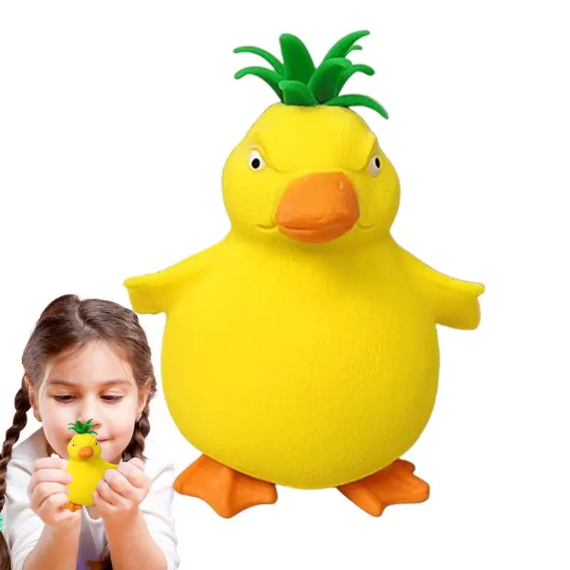 

Stress Balls For Kids Fun Yellow Duck Sensory Ball Miniature Pineapple Duck Squeeze Toys Slow Rebound Animal For Home Desk