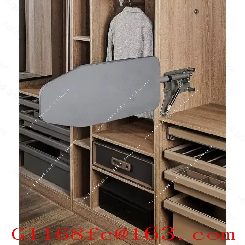 Wardrobe Damping Ironing Board Hidden Push-pull Folding Iron Rack Cloakroom Built-in Telescopic Rotating Ironing Board part