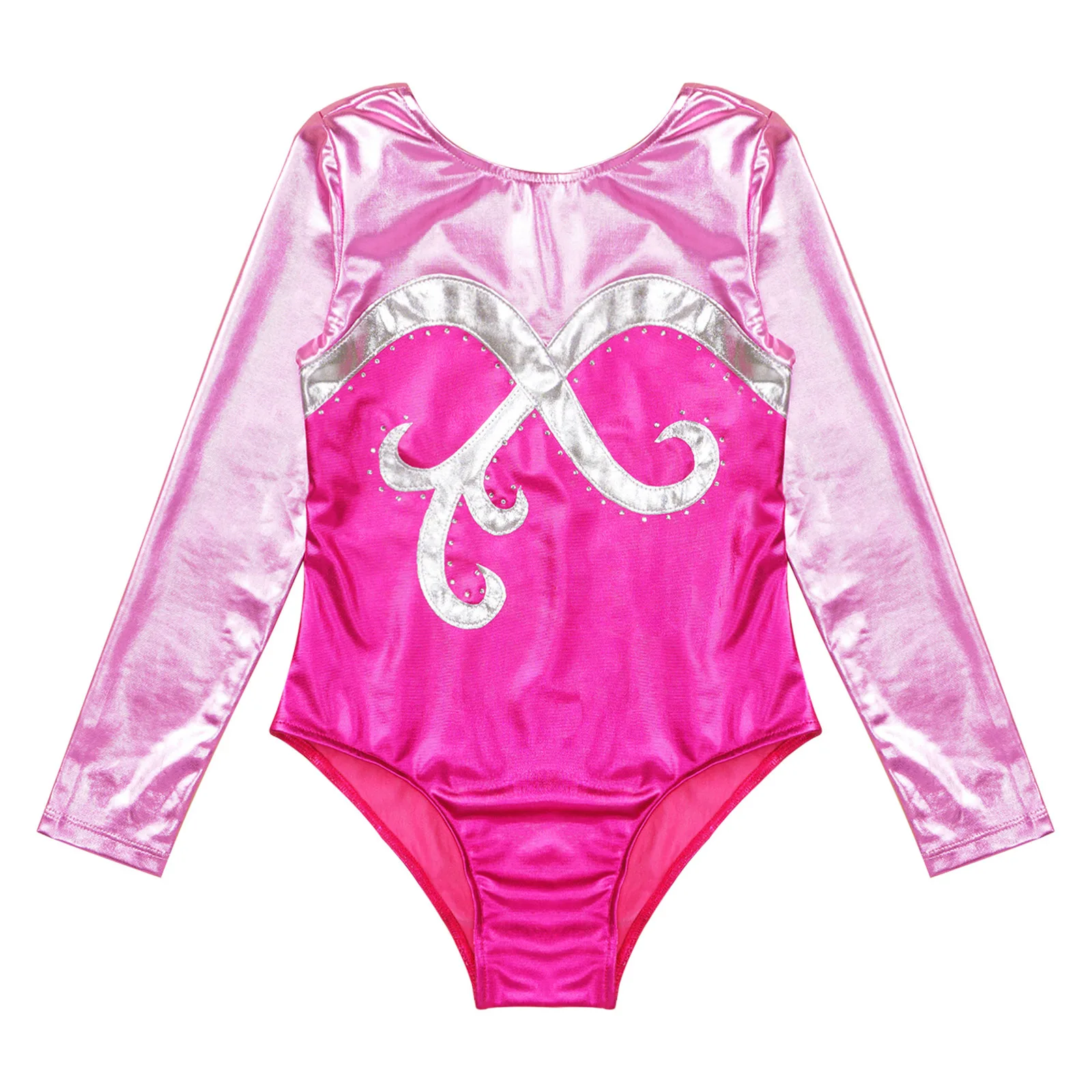 Kids Girls Children Ballet Dance Leotard Long Sleeves Gymnastics Workout Bodysuit for Ballet Exercise Skating Stage Performance