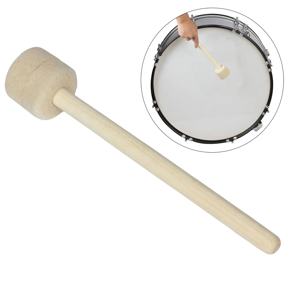 

Wooden Drum Hammer Snare Percussion Instrument Drumsticks Music Accessory Felt Bamboo