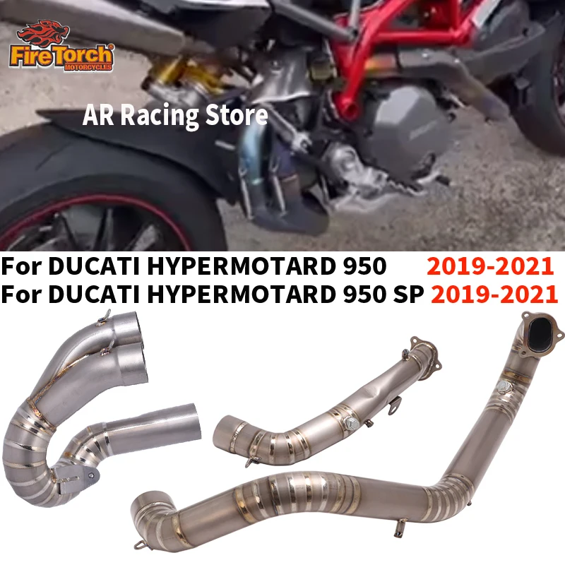 

For Ducati Hypermotard 950/950 SP 2019 - 2021 Motorcycle Exhaust Escape Moto Front Mid Link Pipe Connect Original Muffler