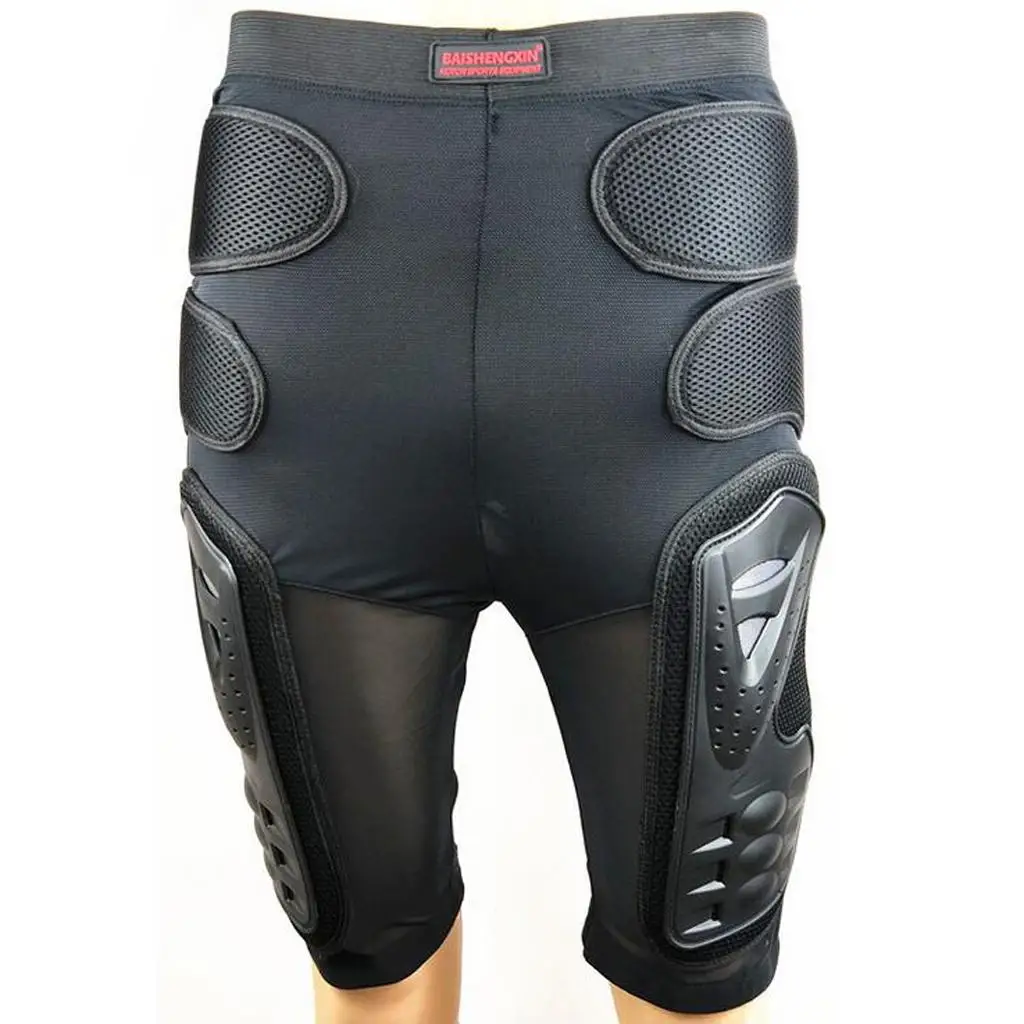 Motorcycle Mesh Pants Adjustable Hip Leg Protector Shorts Mountain Bike Safety Armor for Snowboarding and Skating