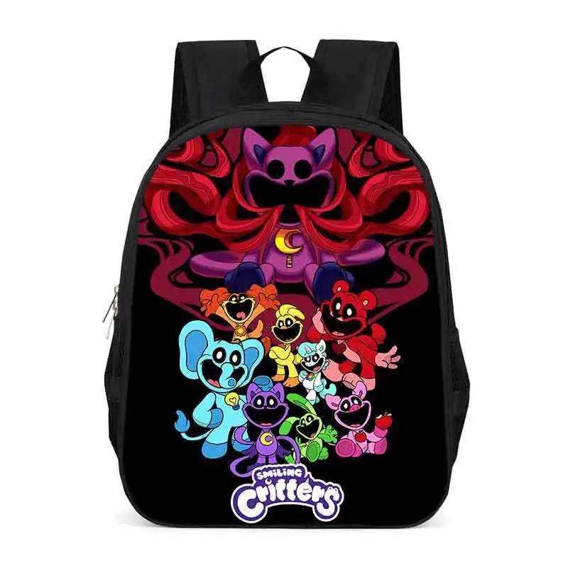 Smiling Critters Book Bags Backpacks Lightening Zipper Pupil Large Capacity School Bags for Boys Girls Gift
