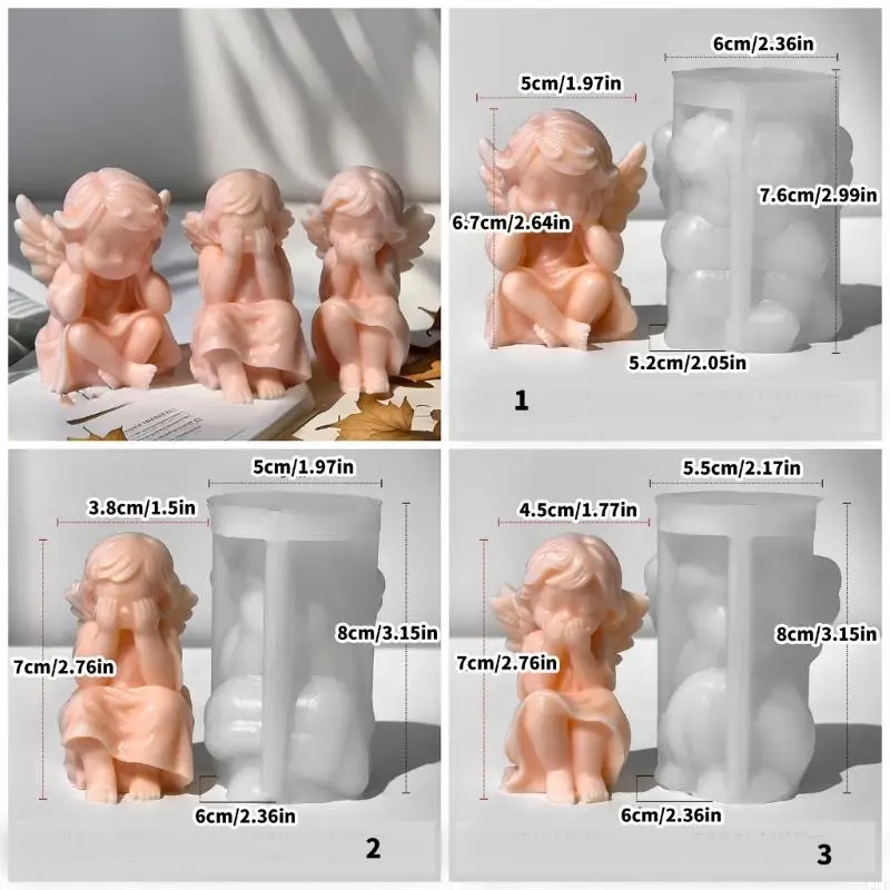 N2UE Reusable Silicone Mold for Crafting Beautiful Angel Soap Making Mold