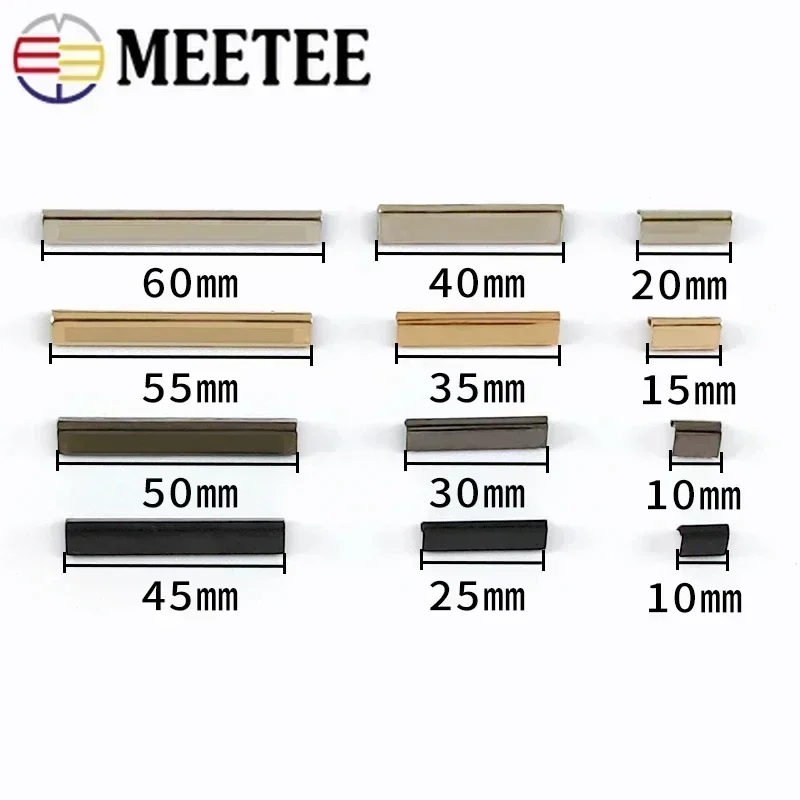 10Pcs Meetee 10-60mm Metal Tail Clip Buckles Strap Suspenders Belt Tails Lock Wallet Leather Stopper Buckle Cord End Accessories