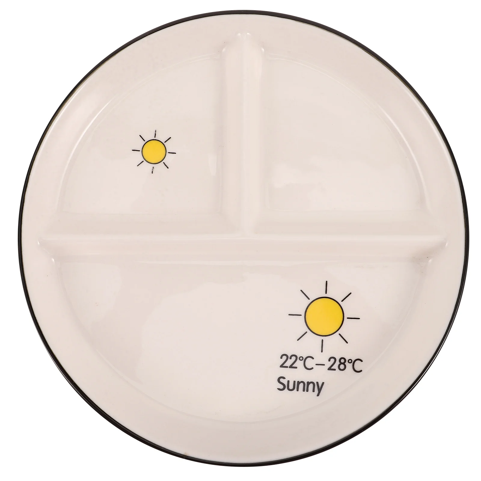 

Креативные разделенные керамические тарелки, обеденная тарелка с контролем порции для здорового питания, разделение пищевых продуктов, легко чистится, безопасная в духовке