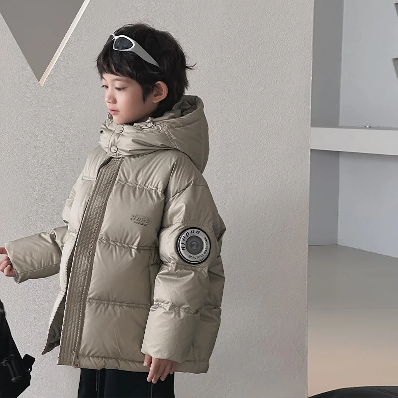Boys Warm Down Cotton Coats Winter New Children Thick Cotton-Padded Jackets Kids Clothing Teen Hooded Outerwear 5-14 Years