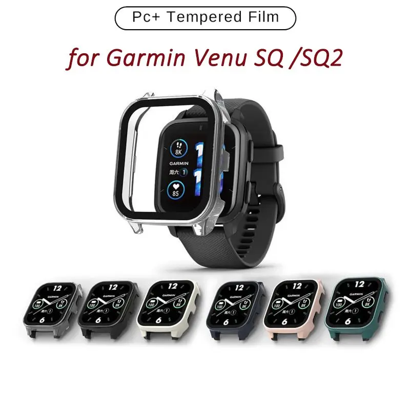 

Защитный чехол для экрана ПК для Garmin Venu SQ SQ2, защитный чехол для часов, рамка из закаленной пленки с полным покрытием