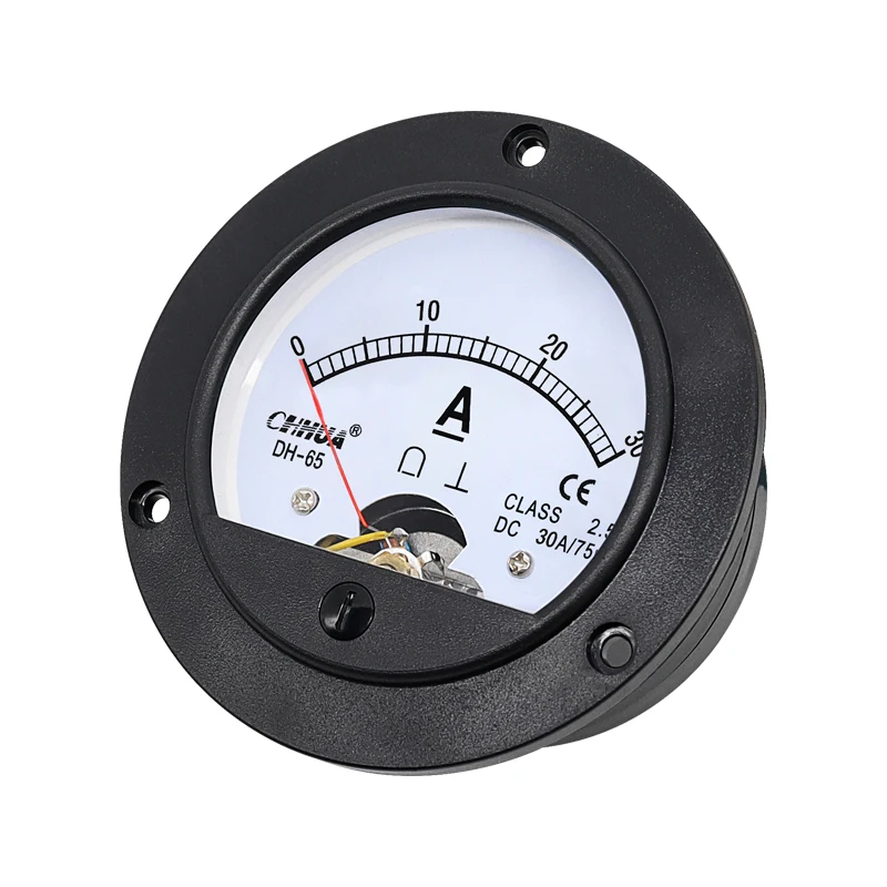 CHHUA DH-65 SD-65 DC Ammeter Analog Pointer Meter DC1A2A3A5A10A15A20A30AElectrical Testing Circular Current Tester