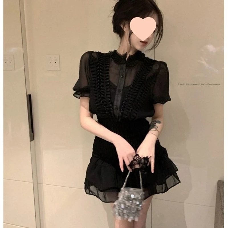 

Ele Korean Sle Ort Skirt With Inner Wear Gentle Wind Faion Spring New Arrival Women's A-Line