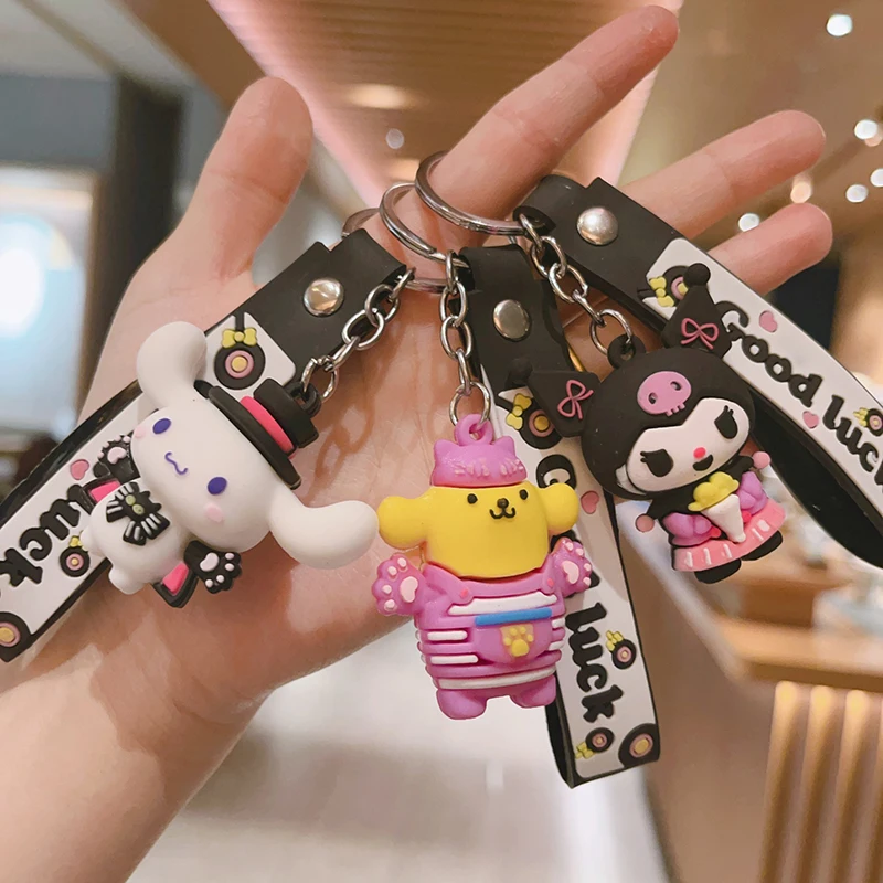 Kawaii Fashion Doll Keychain Cartoon Anime Pendant Car Keyring For Women Girls Versatile Backpack Decoration Accessories Gifts