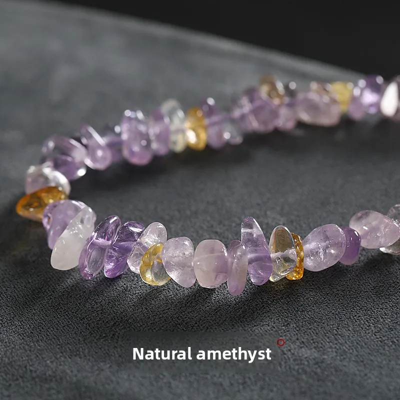 Chinese Style Lucky Amethyst Citrine Beaded Phone Lanyard Women Wealth Attracting Wrist Strap Phone Case Pendant Good Fortune