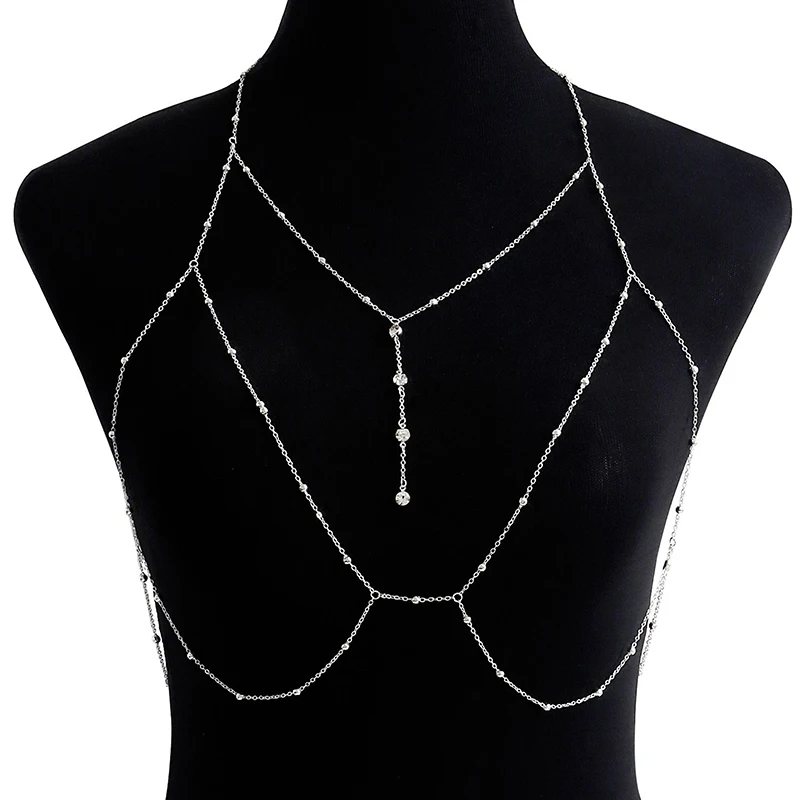 

Cross Chest Breast Belly Body Chain Necklace for Women Girls Bra Wedding Sexy Ball Body Jewelry Prom Party Deco Accessories