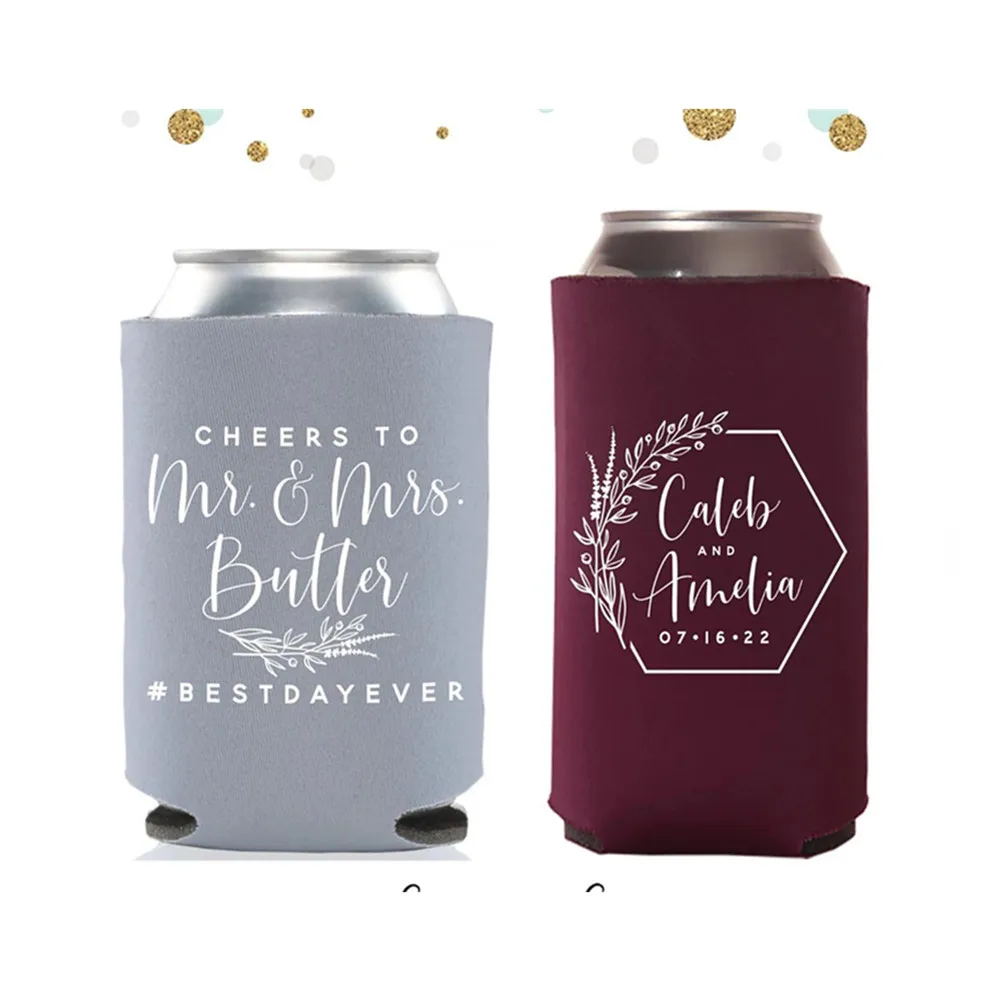 

Wedding Regular & Slim Can Cooler Package #149RS - Cheers to The Mr and Mrs - Custom - Wedding Favor Package, Wedding Favor,