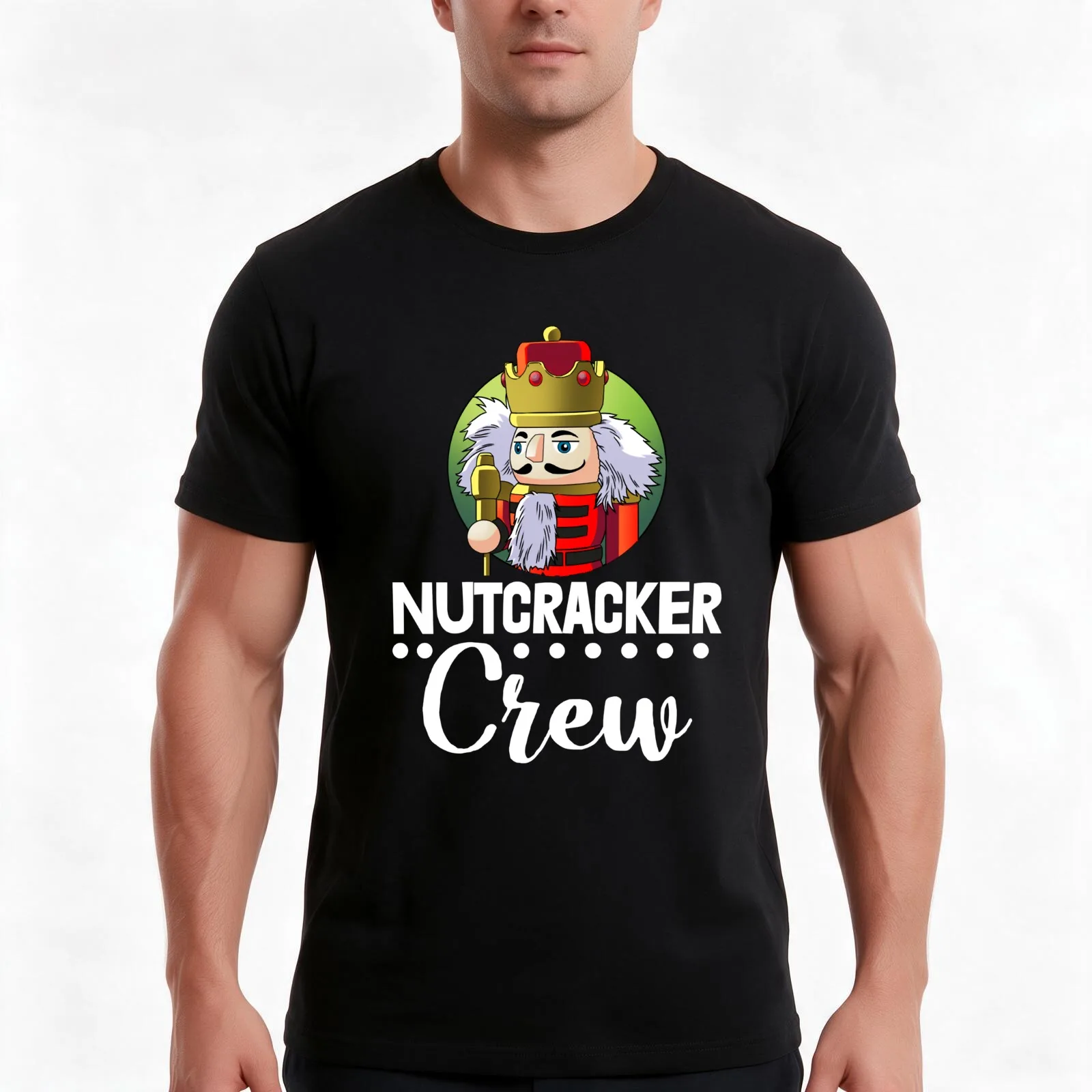 Nutcracker Crew T-Shirt, Summer Casual Cotton Tee, Oversized Streetwear Tops, Vintage Graphic Print, Loose Fit Short Sleeve