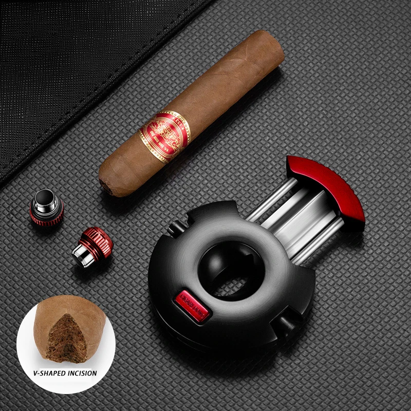 

Round Cigar Cutter Knife Scissors Cigar Puncher V Cut Cigar Scissors Clipper Cigar Cutter Cigar Knife Guillotine With Gift Box