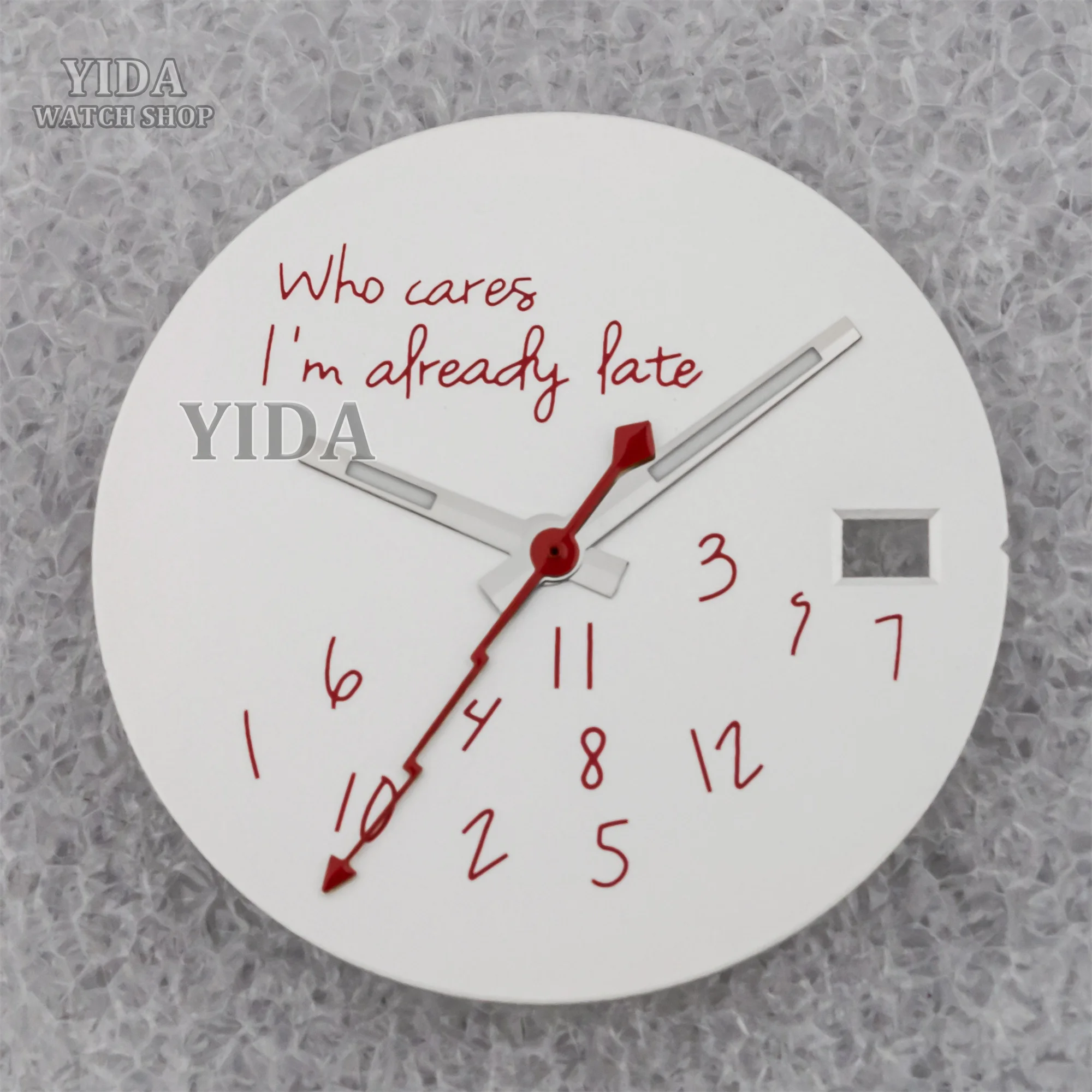 Mod 28.5mm Watch Dial Hands Set Green Luminous Pointers  Fits NH35/4R36 Movement Who Cares Lt's Already Late Accessories Parts