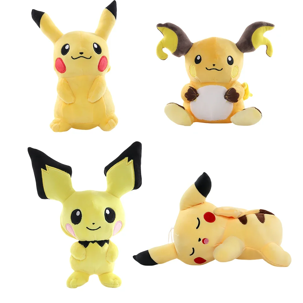 20-25cm pokémon brinquedos de pelúcia pikachu raichu japonês clássico anime pelúcia boneca presentes de aniversário de natal para crianças