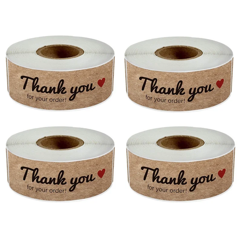 1440 шт., набор наклеек с благодарностью, наклейки с благодарностью, рулон этикеток, набор с благодарностью для конвертов, розничный магазин 75X25 мм